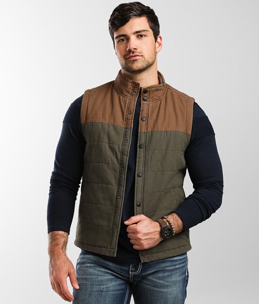 Departwest Color Block Canvas Vest - Men's Coats/Jackets in Olive ...