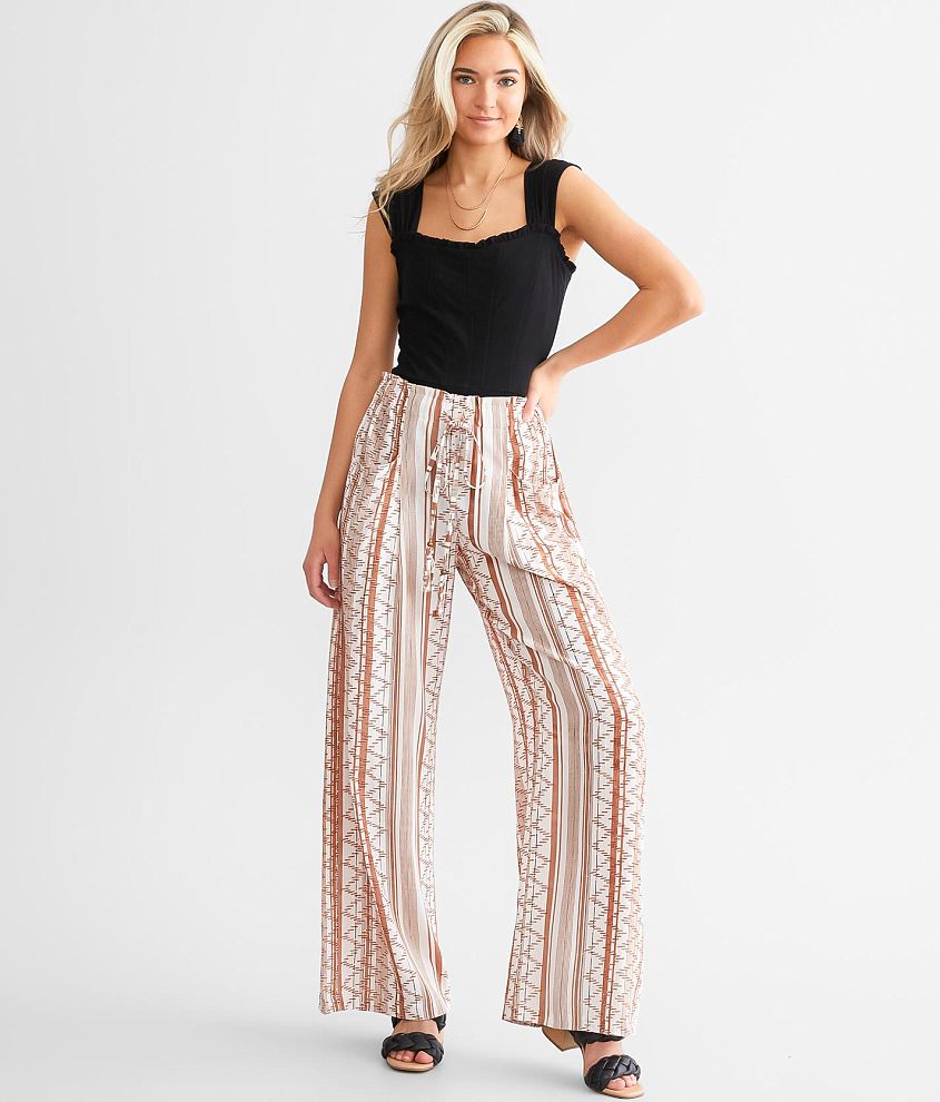 Rust Woven Kick Flare Pants