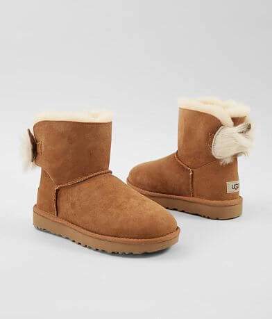 UGG&#174; Fluff Bow Leather Mini Boot MISC_DETAIL_1