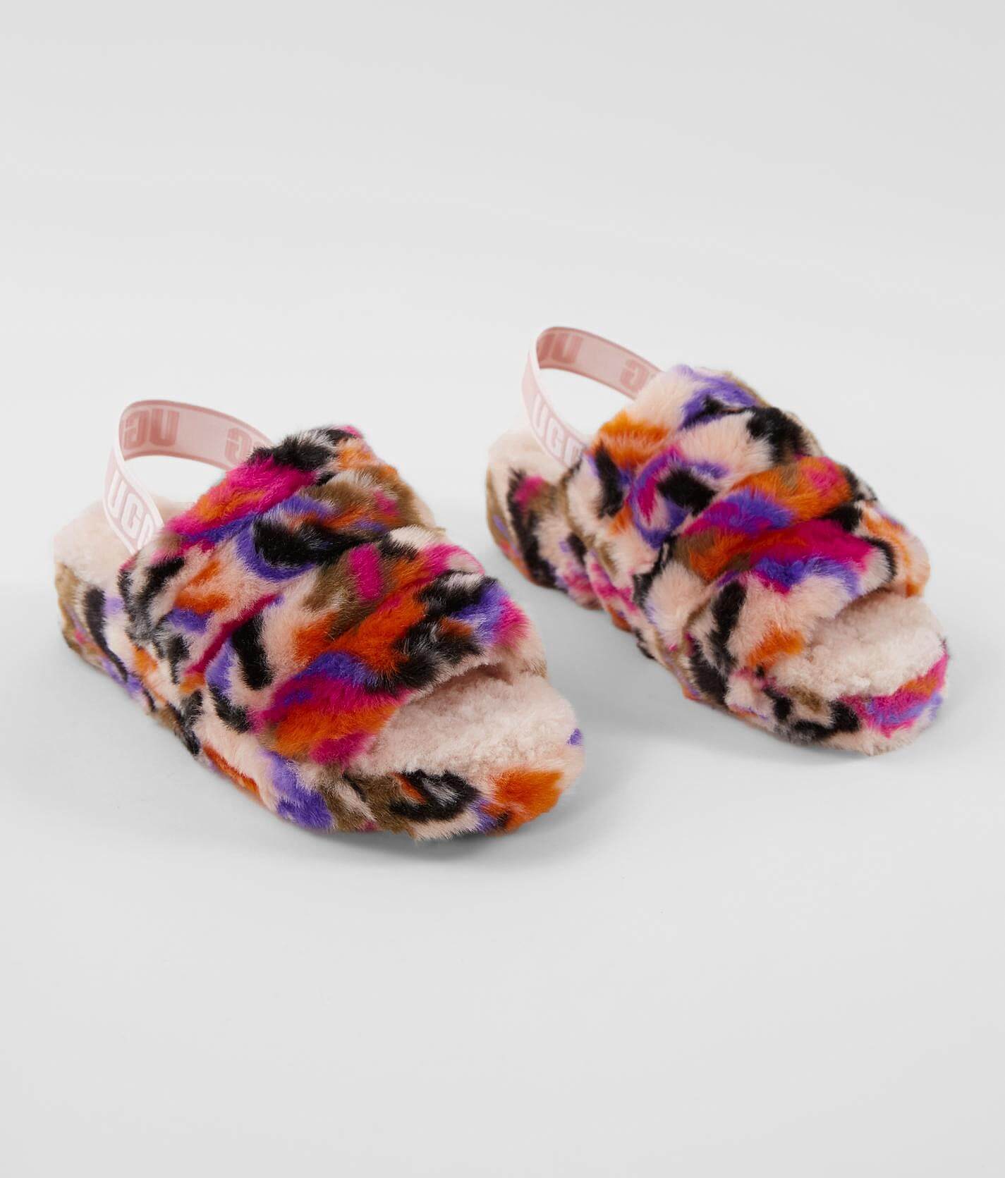 multi color ugg slides