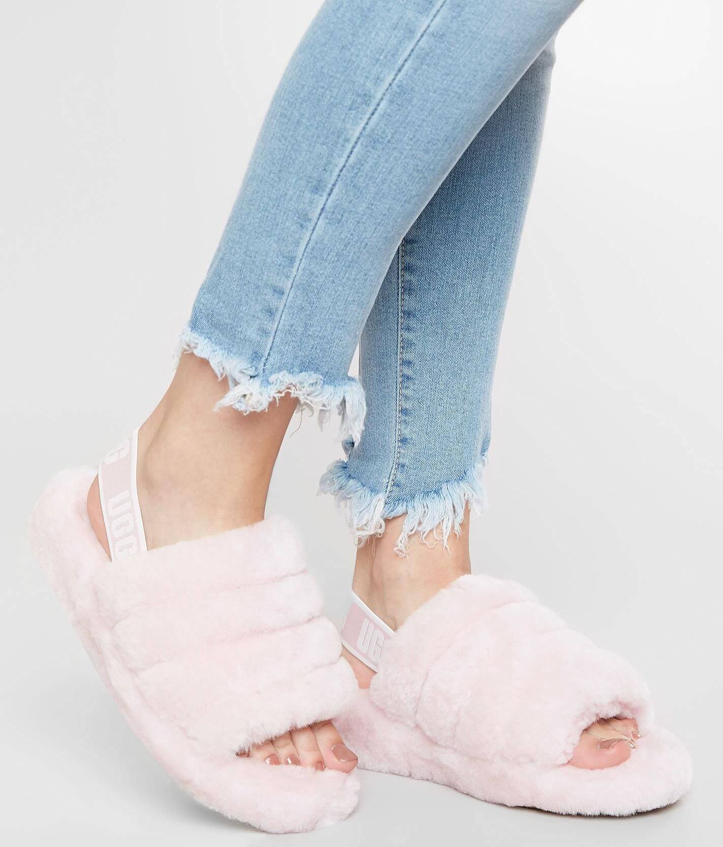 UGG Fluff Yeah Slide Women s Shoes in Seashell Pink Buckle