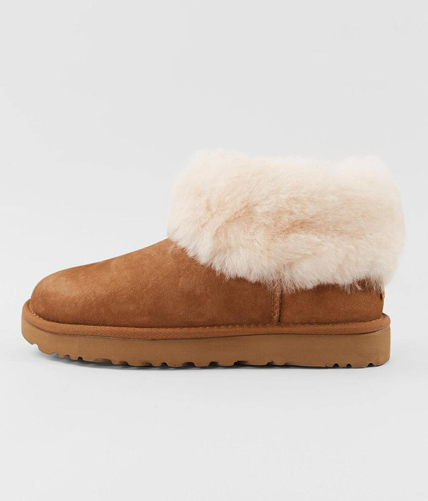 UGG® Classic Mini Fluff Suede Boot - Women's Shoes in Chestnut