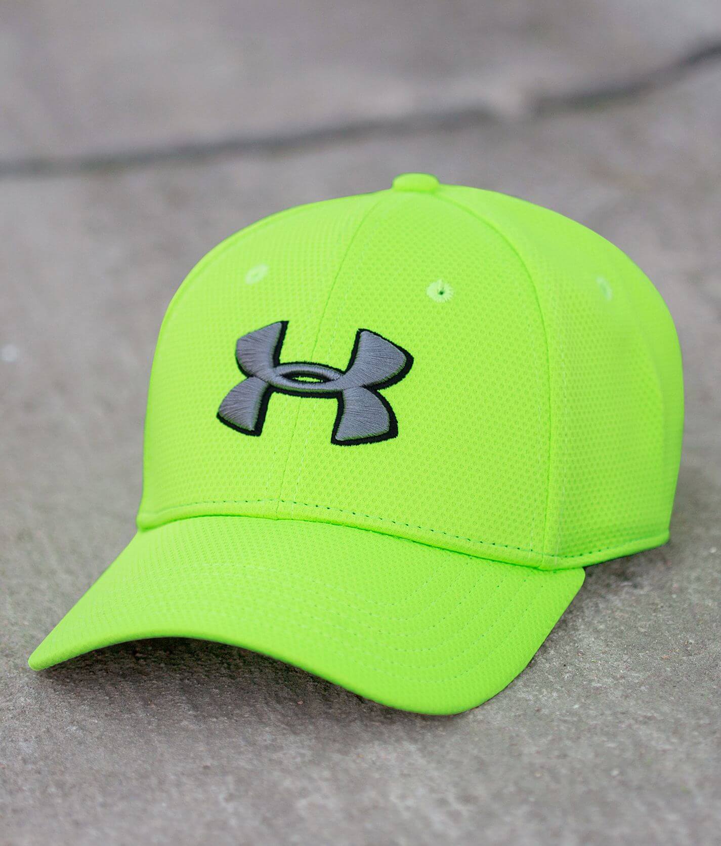 Lime green under store armour hat