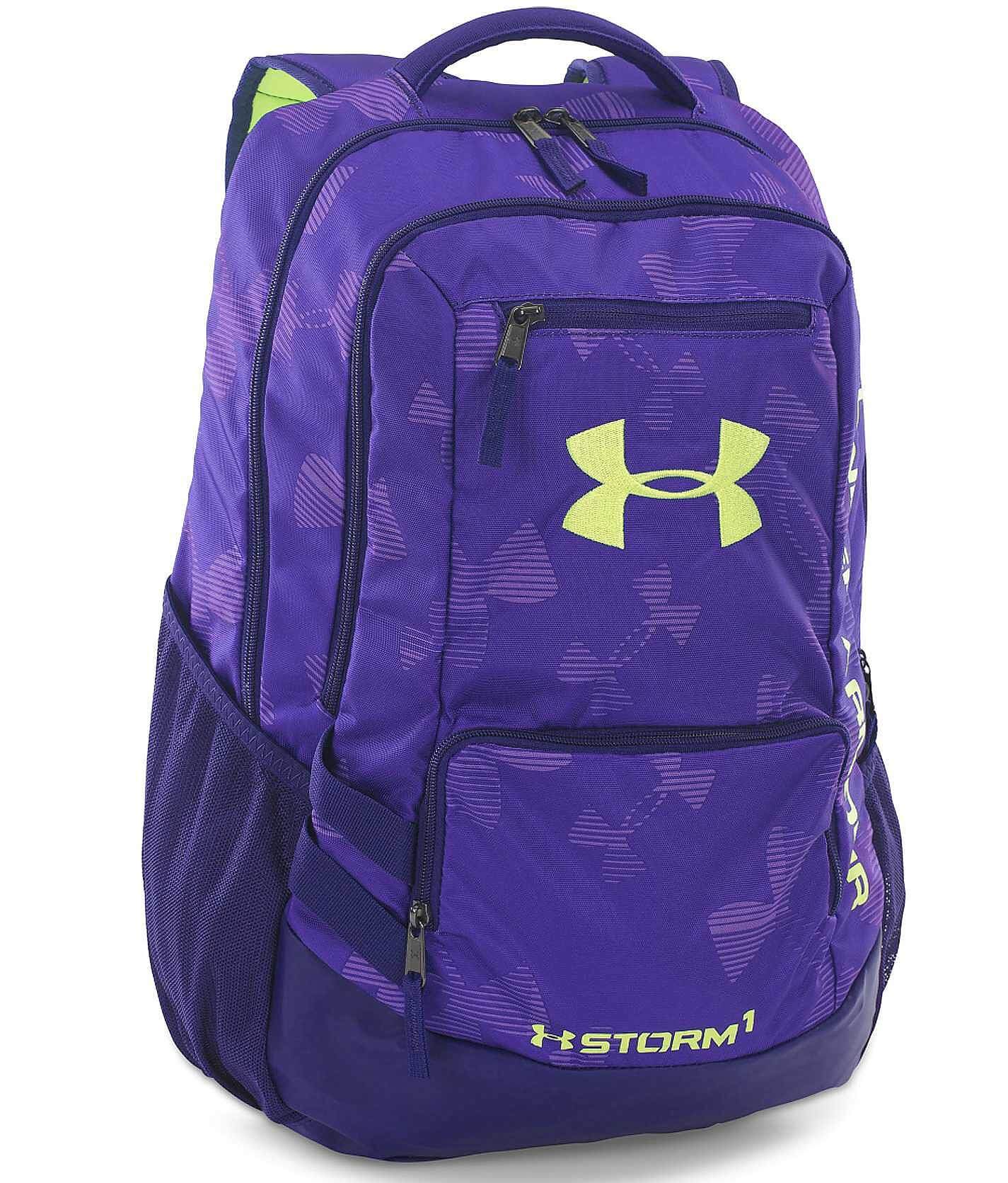 Under Armour® Hustle Backpack - Women's Accessories in Constellation Purple  X-Ry
