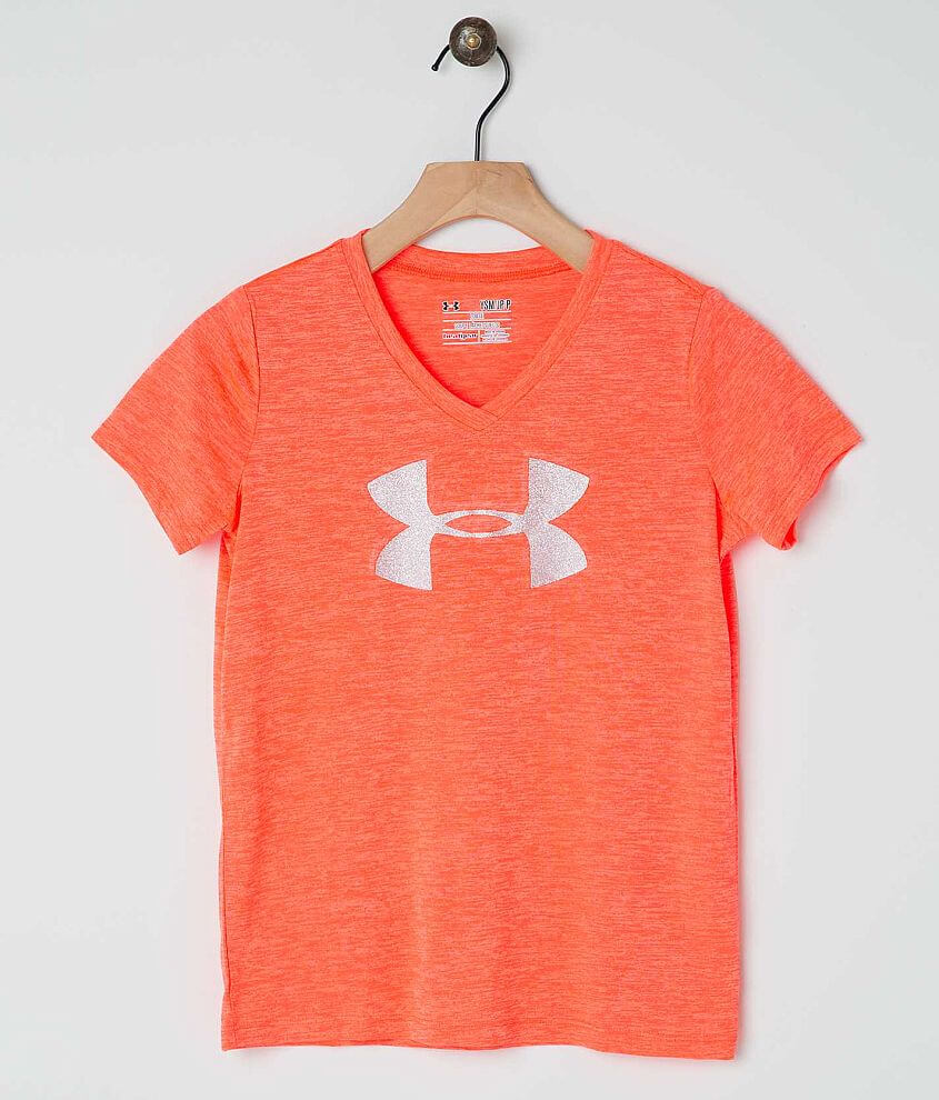 Girls - Under Armour® Tech T-Shirt - Girl's Shirts in Afterburn Silver ...