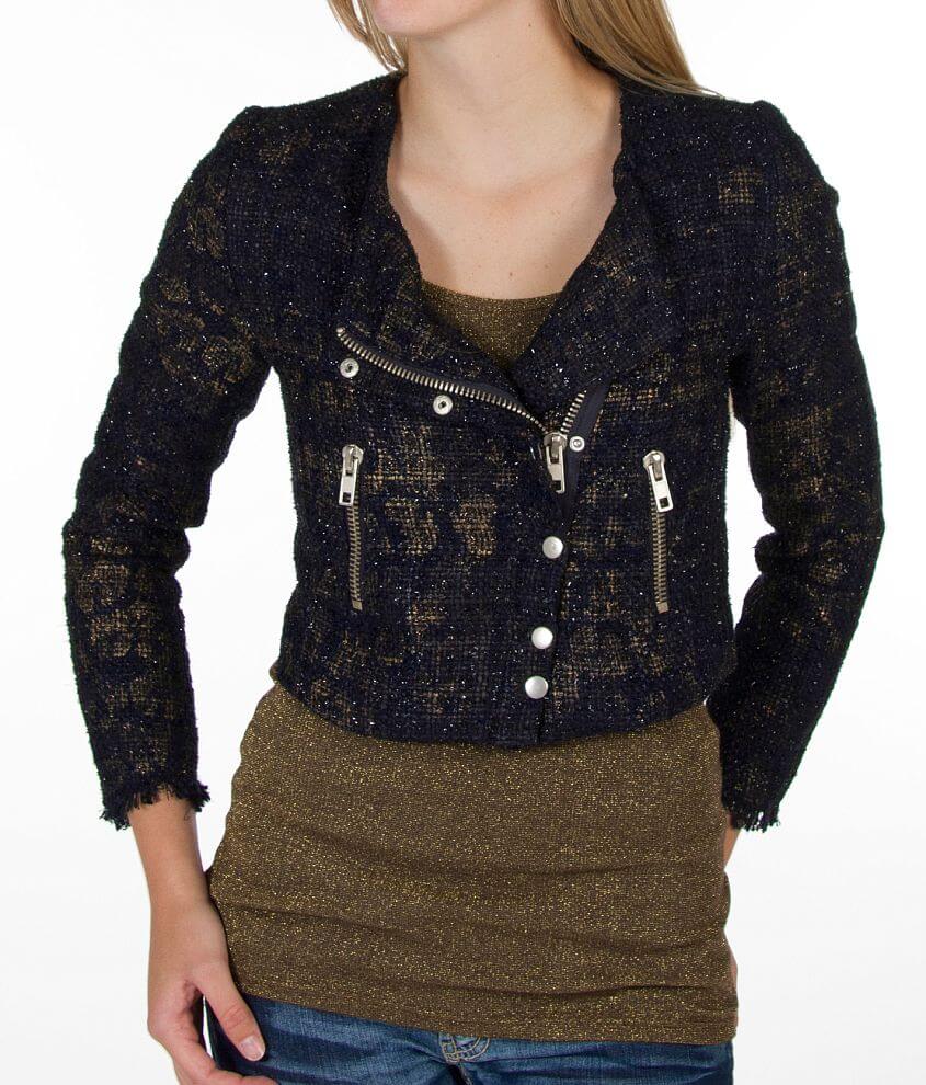 Andree Cropped Moto Jacket front view