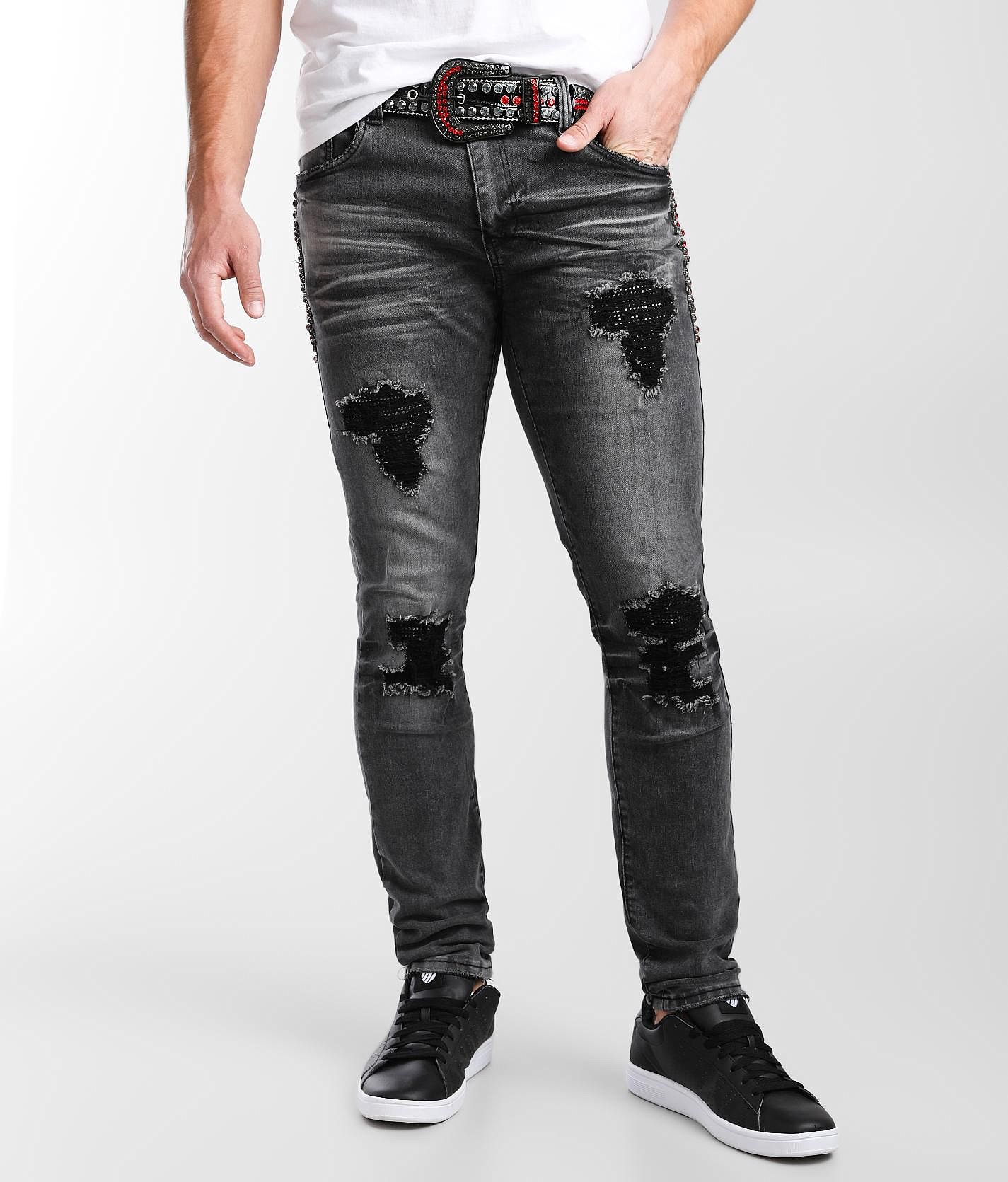 Rhinestone jeans hot sale mens