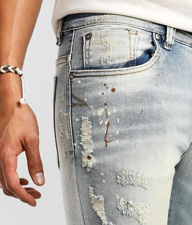 Industrial Indigo Paint Splatter Skinny Jean misc detail 1 view