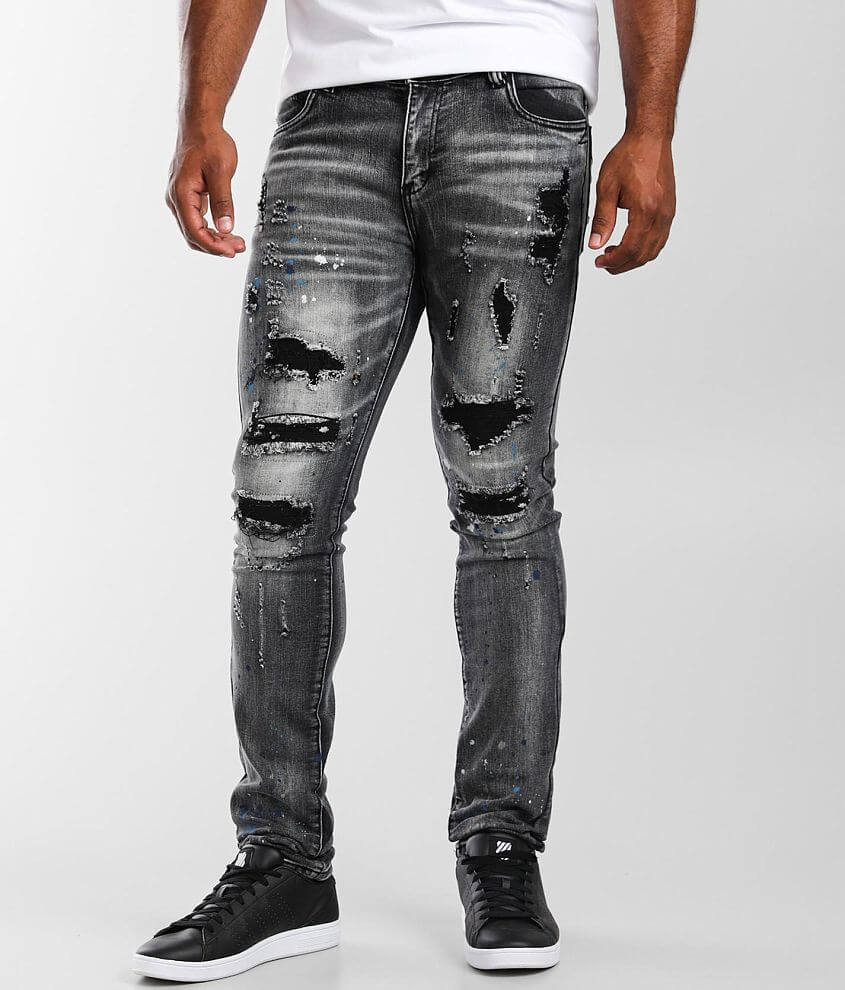 Industrial Indigo Black Skinny Stretch Jean front view