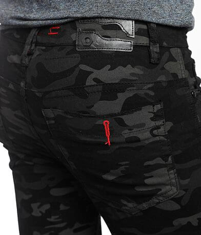 Industrial Indigo Camo Cargo Skinny Stretch Jean BACK_POCKET