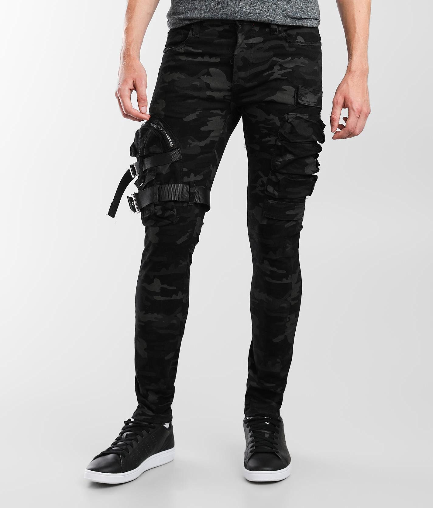 Indigo Camo Cargo Skinny Stretch - Men's Jeans in Camo | Buckle