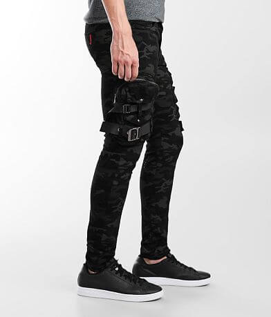 Industrial Indigo Camo Cargo Skinny Stretch Jean FULL_RIGHT_SIDE