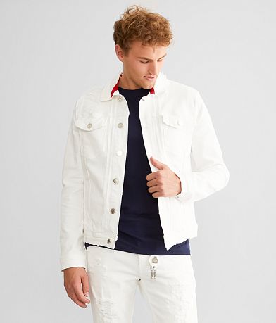 Smuggler's Moon Destructed Denim Stretch Jacket front view