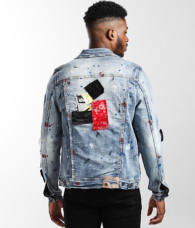 Industrial Indigo Patch Denim Stretch Jacket BACK