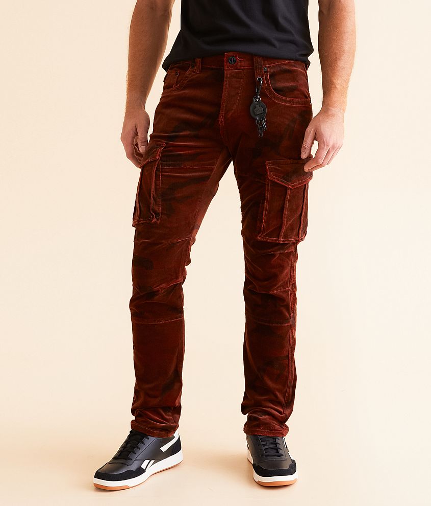 Smuggler&#39;s Moon Slim Straight Camo Corduroy Stretch Jean front view