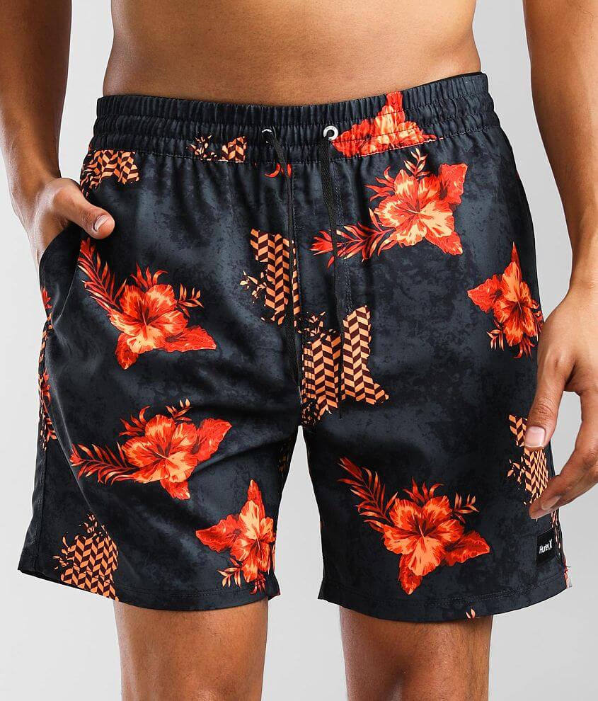 Hurley Popoyo Volley Swim Trunks Men's Swimwear in Obsidian Buckle