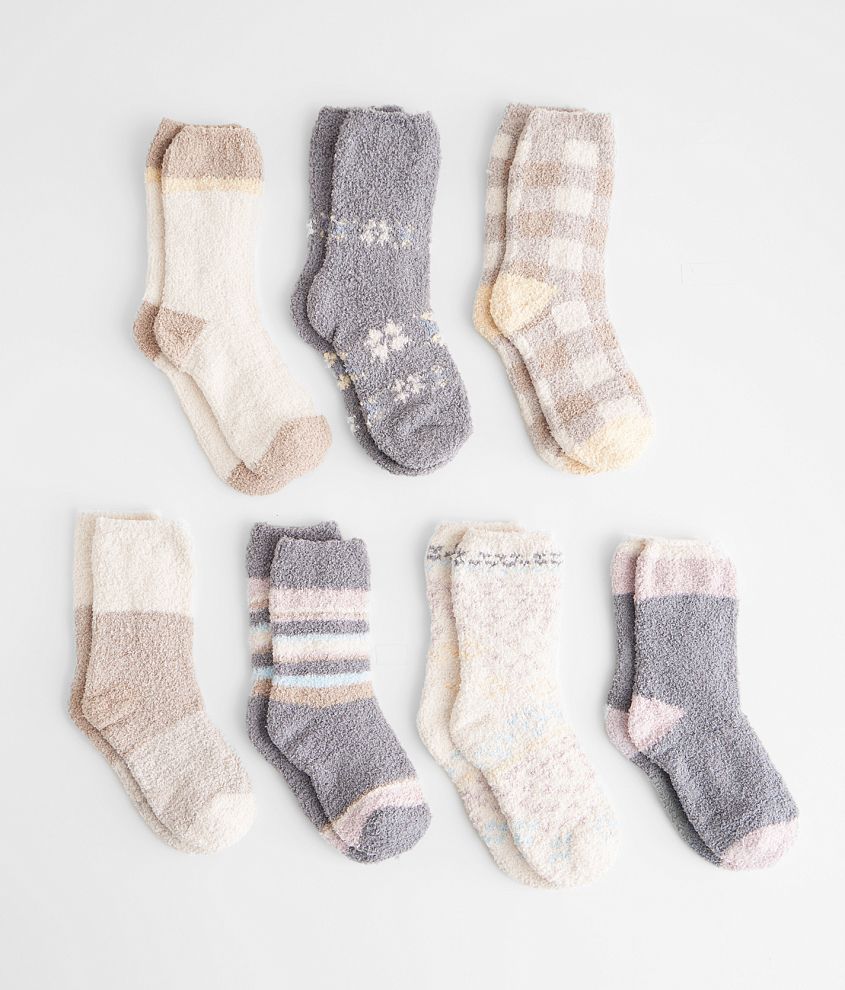 Lemon 7Pk Womens 7 Days of Cozy Crew Gift Socks - Pragai Couture