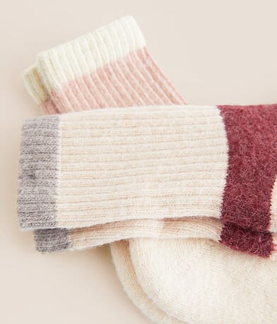 Lemon 2 Pack Ribbed Sweater Socks - Women's Socks in Red Cream | Buckle