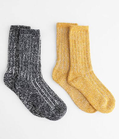 Lemon 2 Pack Sweater Knit Socks front view