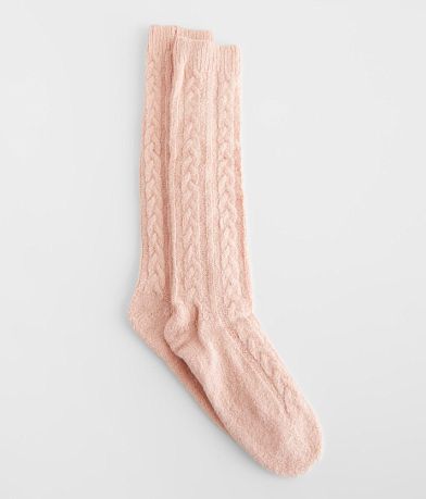 Lemon Cable Knit Boot Socks front view