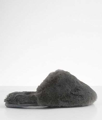 Lemon Faux Fur Slipper front view