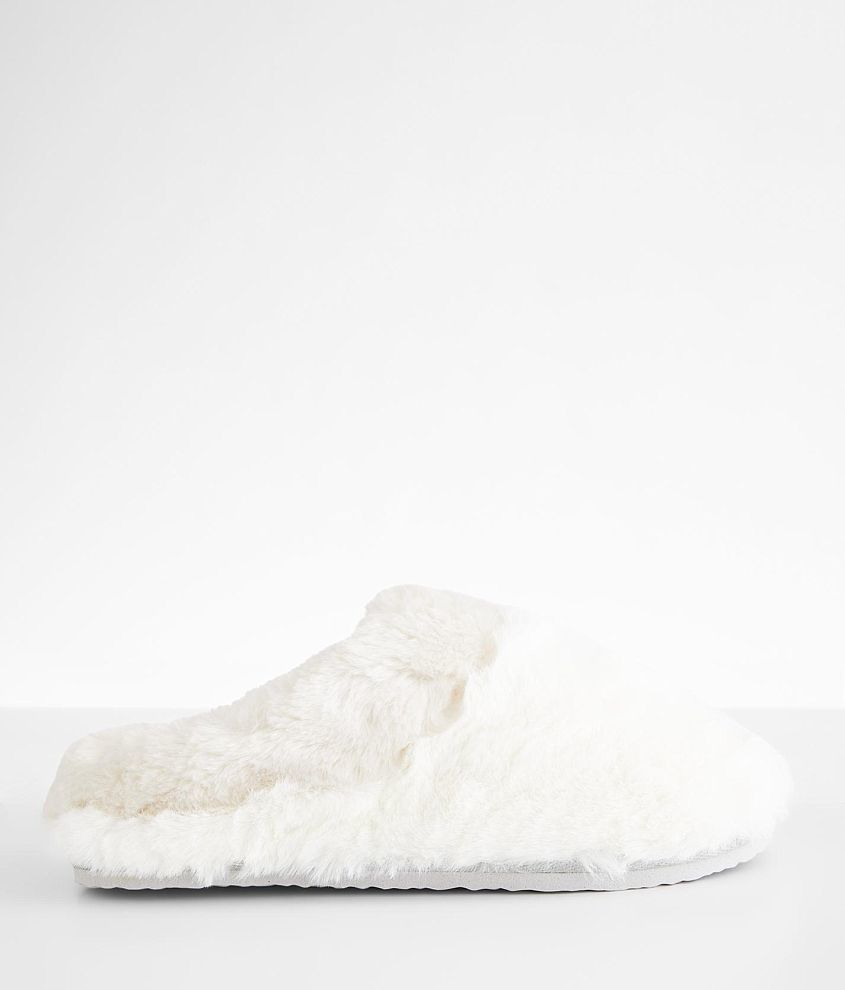 Lemon Faux Fur Scuff Slipper - Women's Shoes in White Traditional | Buckle