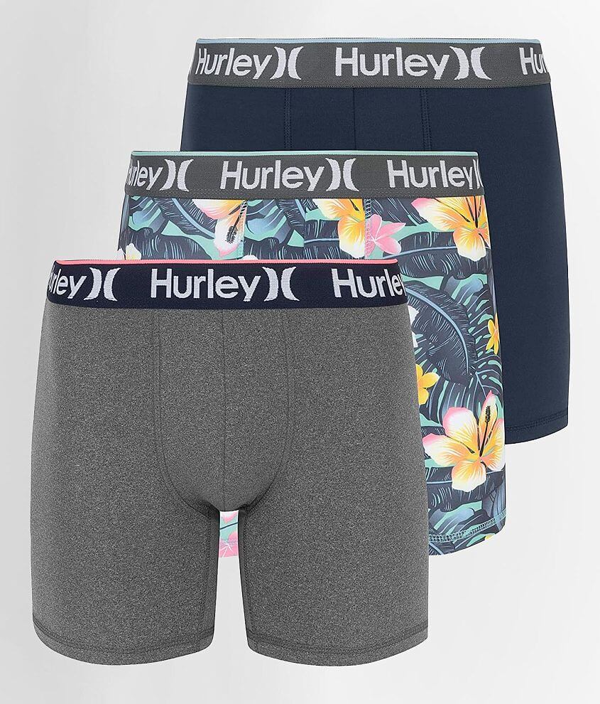 Hurley Regrind 3 Pack Stretch Boxer Briefs front view