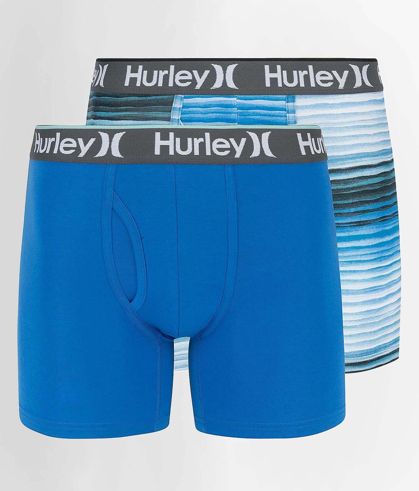 Hurley 2 Pack Everyday Stretch Boxer Briefs - Men's Boxers in Playa Jaco  Singal Blue