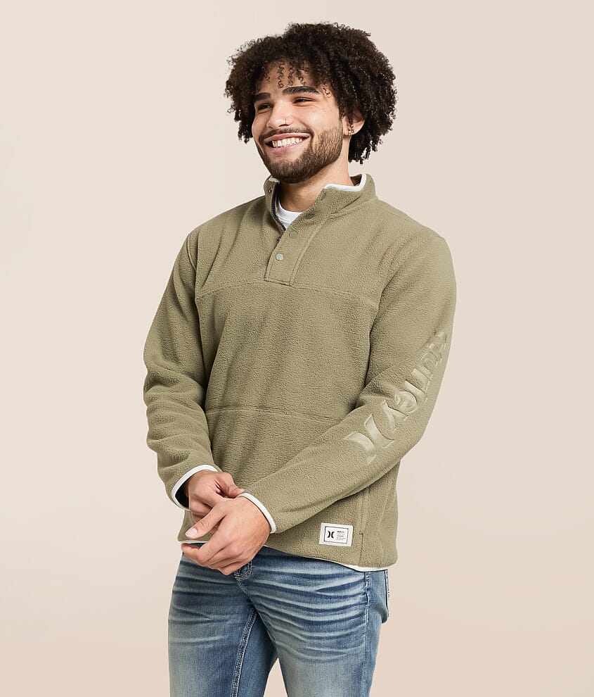 Debossed Blocked Quarter Snap Pullover