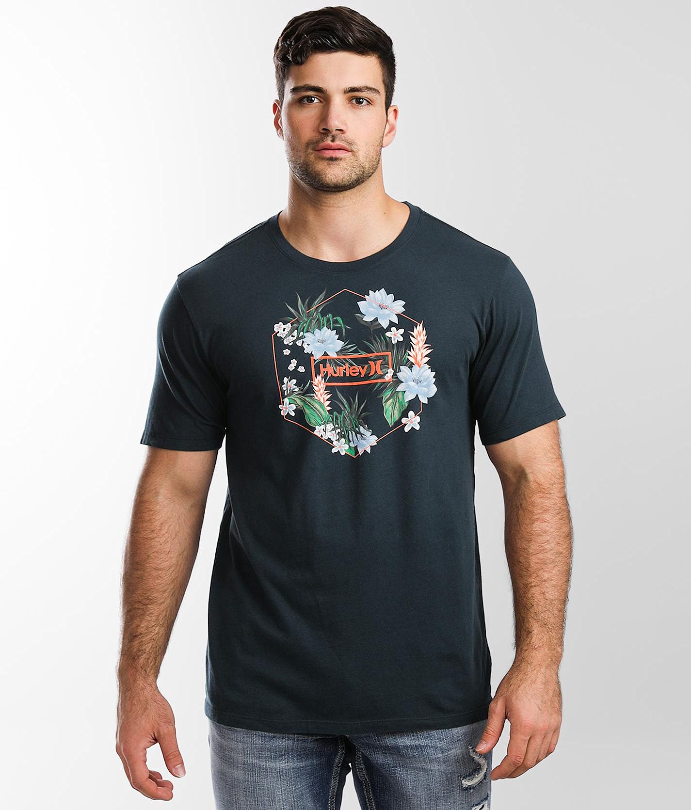 Hurley Sore Floral T-Shirt - Men's T-Shirts in Armory Navy