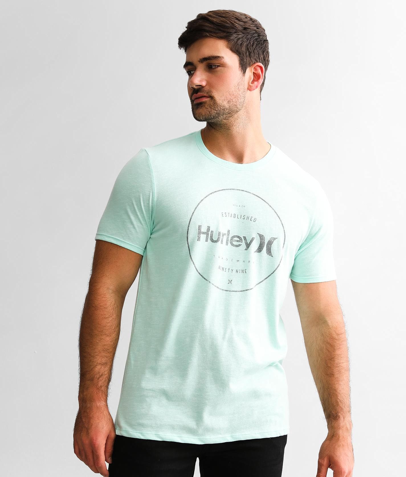 Hurley Circle Locked T-Shirt - Men's T-Shirts in Teal Tint