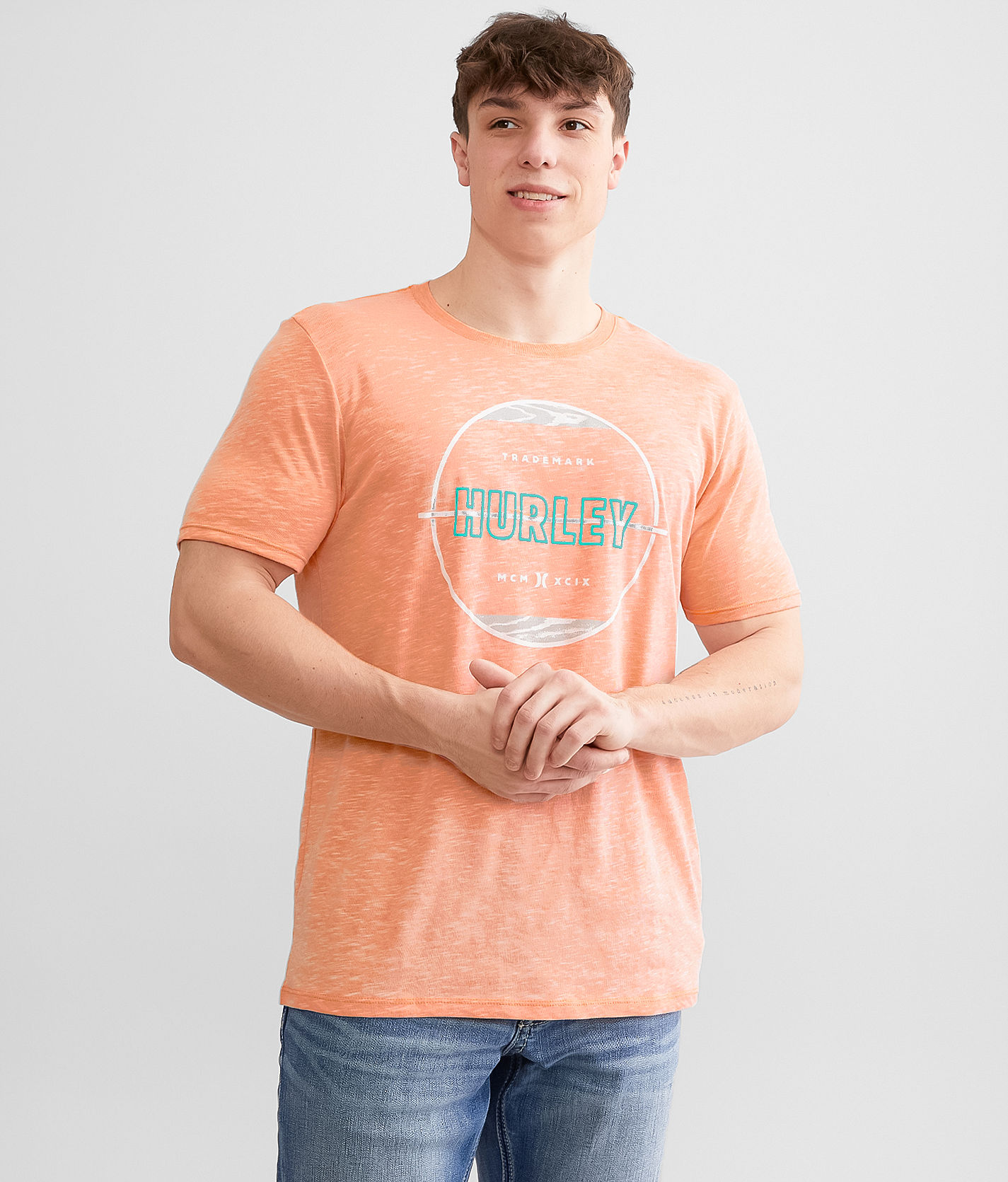 Hurley Crossed T-Shirt - Men's T-Shirts in Papaya Punch | Buckle