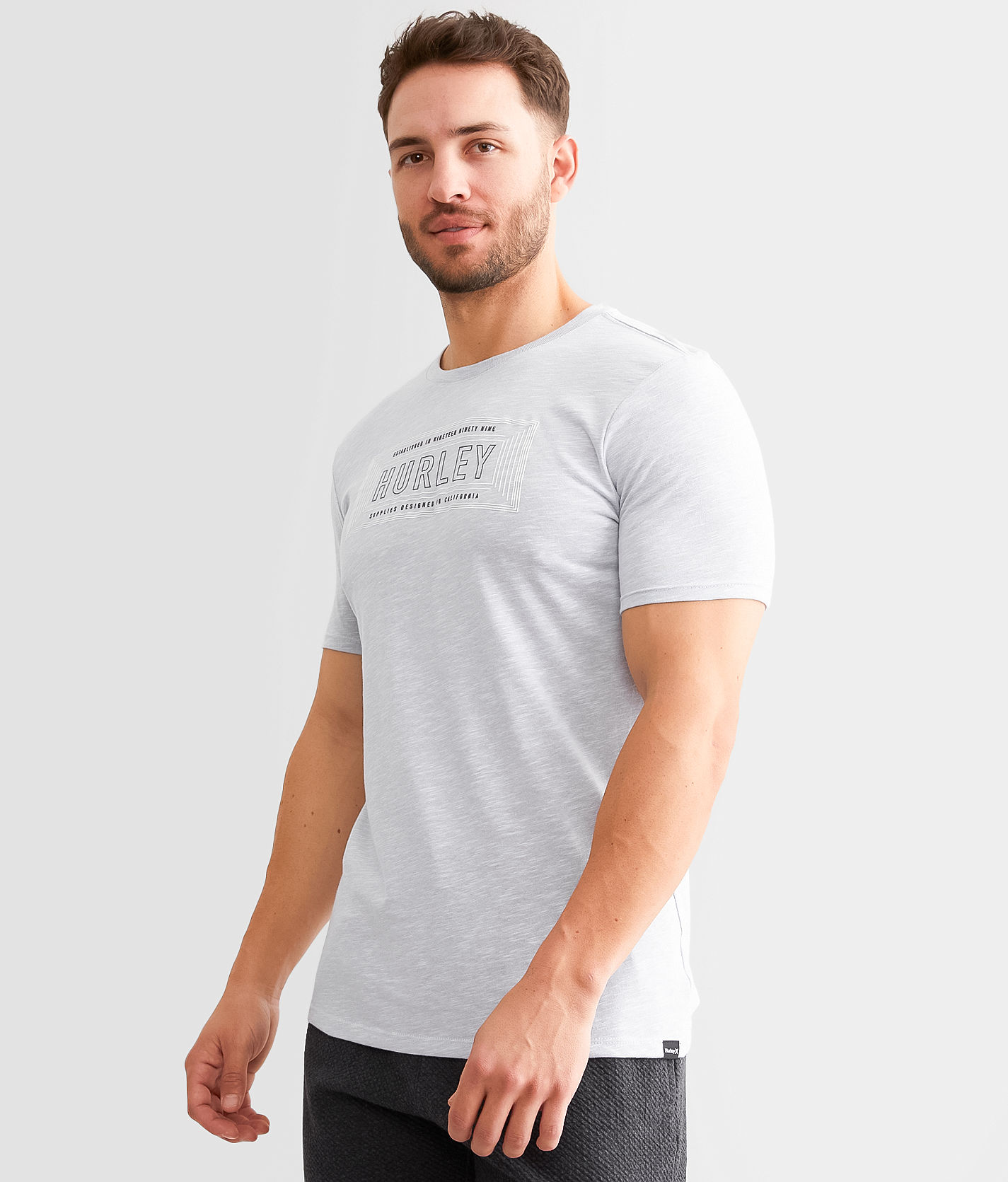 Hurley Off The Grid T-Shirt - Men's T-Shirts in White Wolf Grey