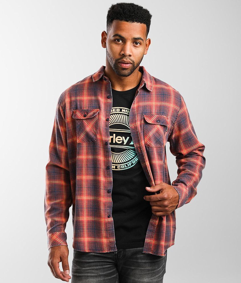 Hurley Bend Burnout Flannel Shirt front view