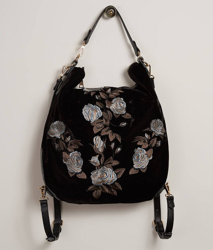 Urban Expressions Floral Backpack Purse front view