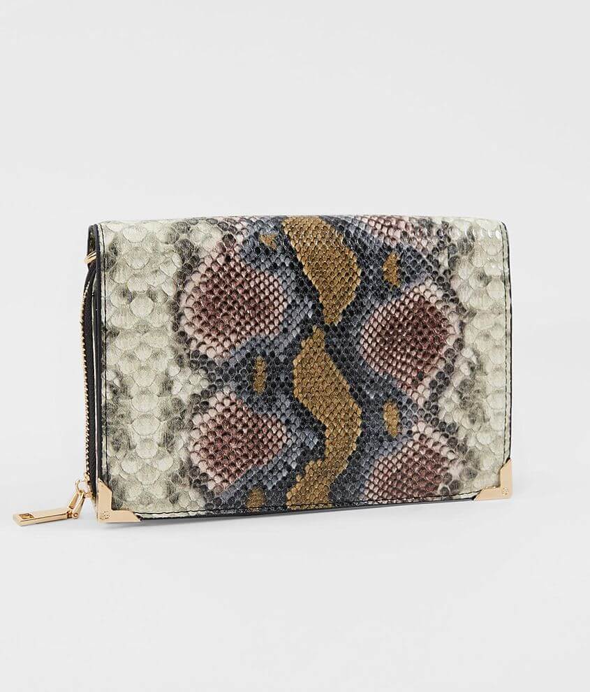 Urban Expressions Faux Snakeskin Crossbody Purse front view