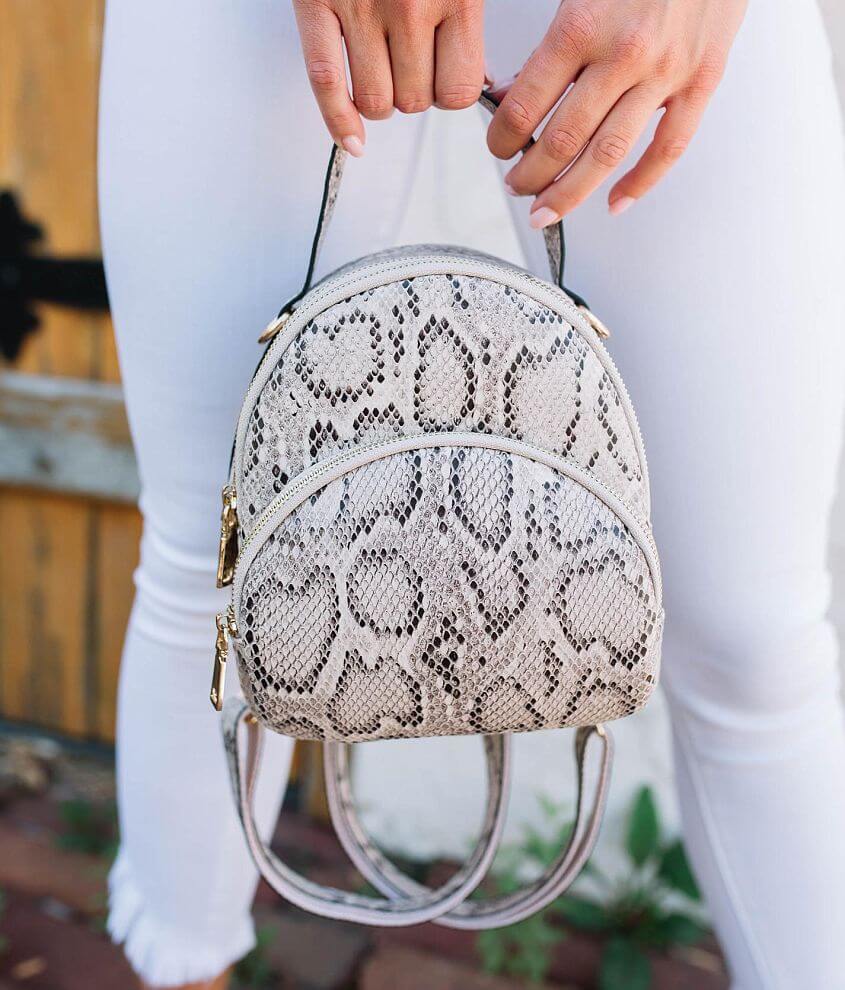 Faux Snakeskin Mini Backpack