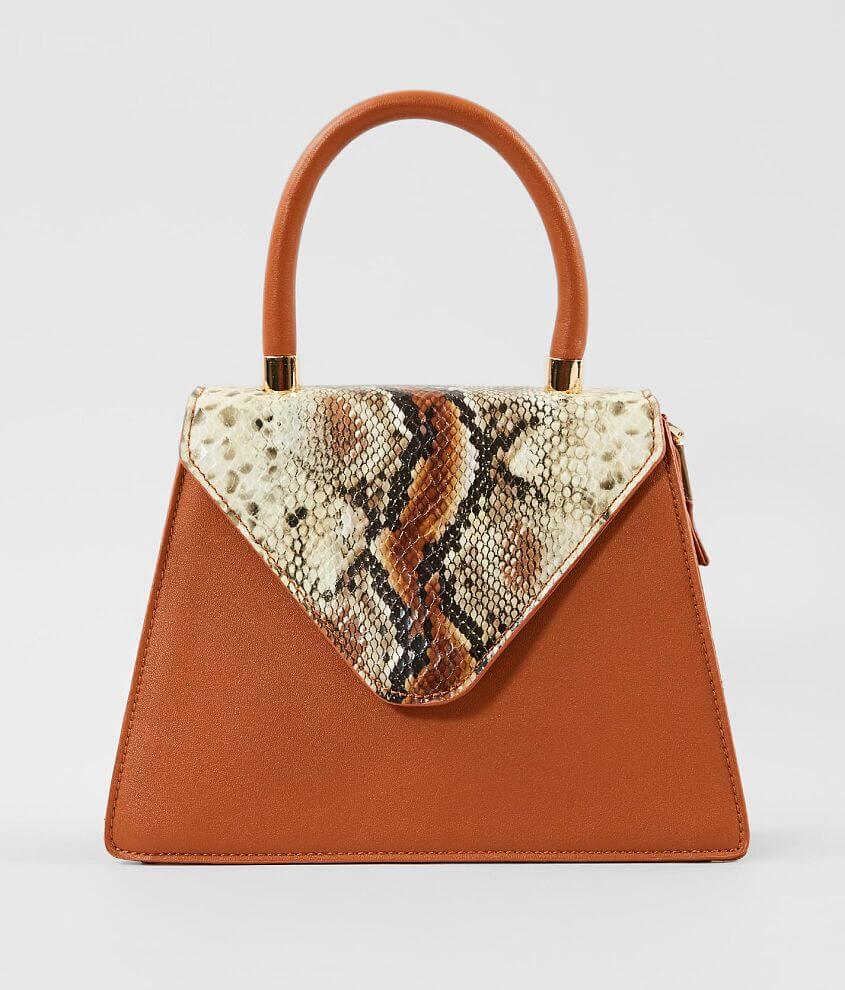 Urban Expressions Faux Snakeskin Structured Purse front view