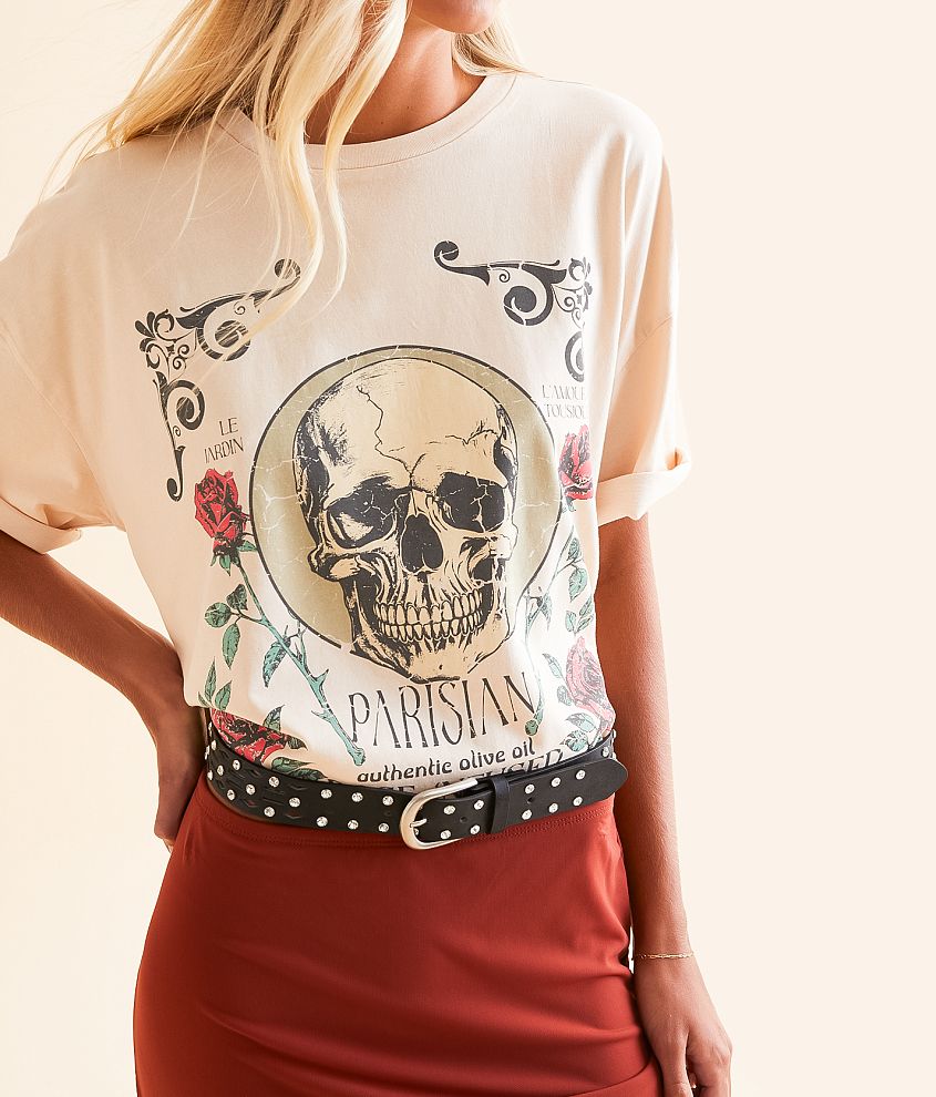 Parisian Rose Skull T-Shirt