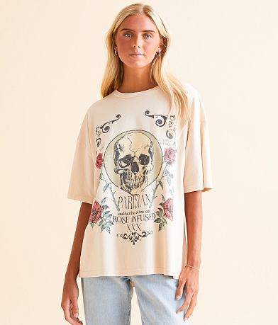 Modish Rebel Parisian Rose Skull T-Shirt FULL_RIGHT_SIDE