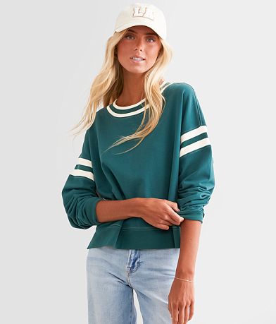 FITZ + EDDI Varsity Stripe Pullover front view