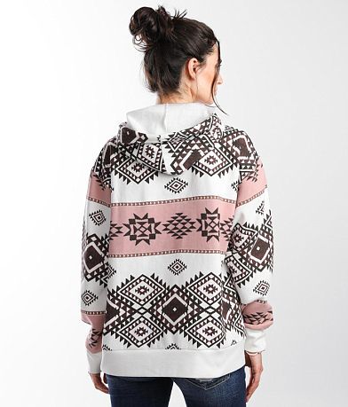 BKE Aztec Print Hooded Sweatshirt back view
