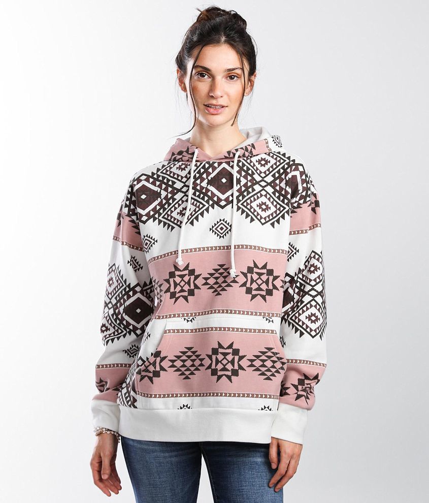 BKE Aztec Print Hooded Sweatshirt front view