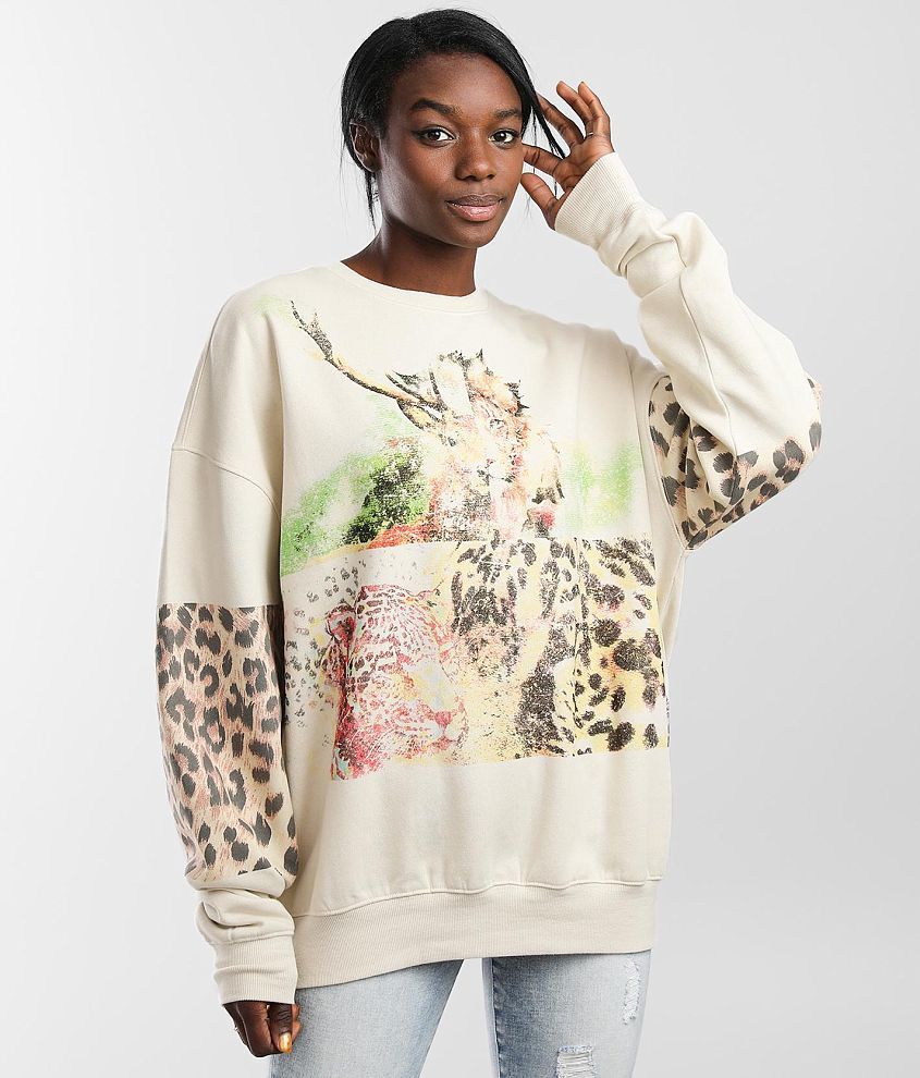 Animal print sweatshirt womens sale