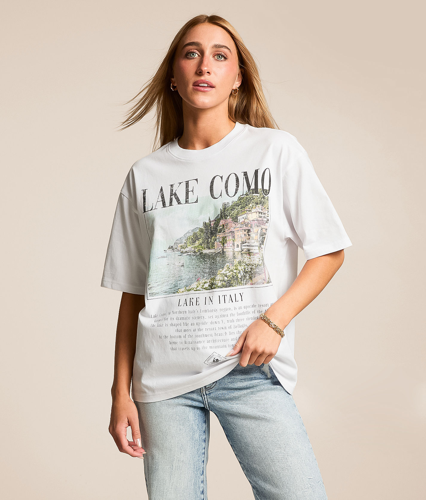 Modish Rebel Lake Como Oversized T-Shirt - Women's Graphic T