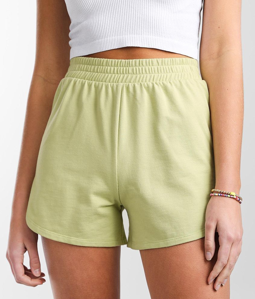 high-waisted knitted shorts