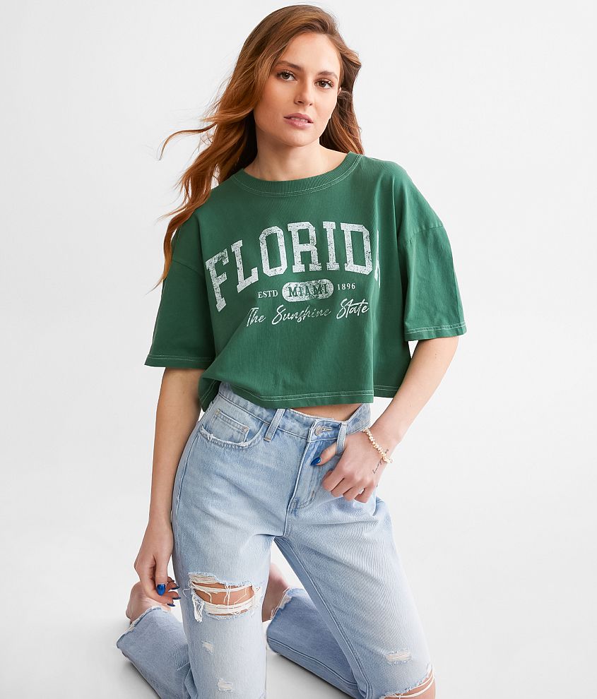 FITZ + EDDI Palm Springs Cropped T-Shirt - Women's T-Shirts in Charcoal