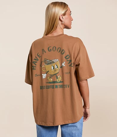 Modish Rebel Have A Good Day Oversized T-Shirt back view