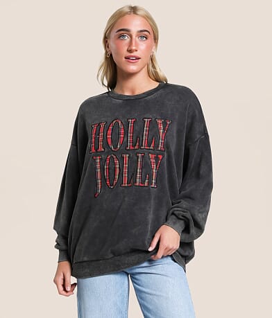 Modish Rebel Holly Jolly Oversized Pullover front view