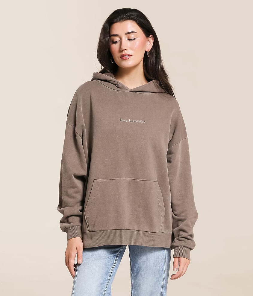 He's Hunting Hooded Sweatshirt